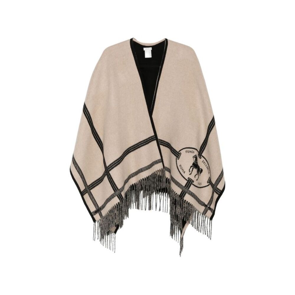 Fendi Neutrals Jackets - Capes & Ponchos Women